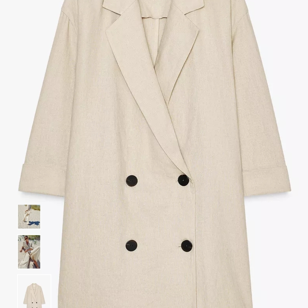 Zara Beige Double-Breasted Blazer - Picture 10 of 10